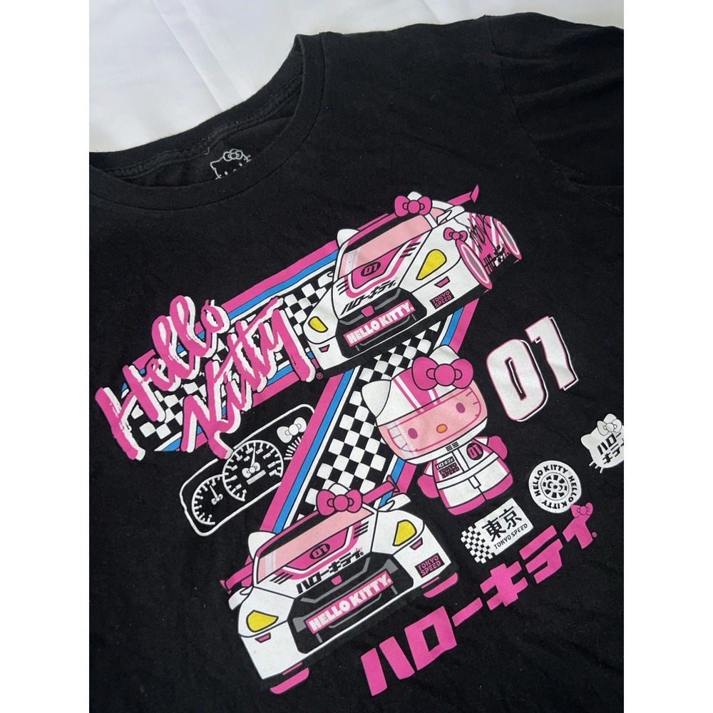 Hello Kitty Racer Tokyo Speed T-Shirt L Black Sanrio Race Car